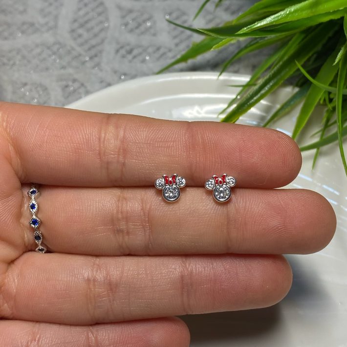 AROS MINNIE CON MICROCIRCONES ROSADO