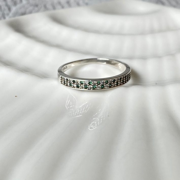 ANILLO VERDE MICROCIRCONES