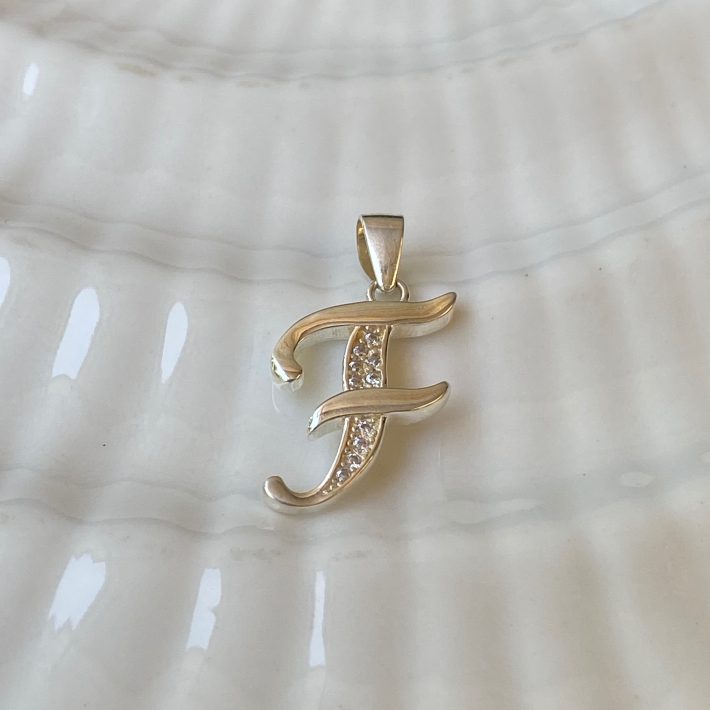 LETRA F MICROCIRCONES BLANCOS