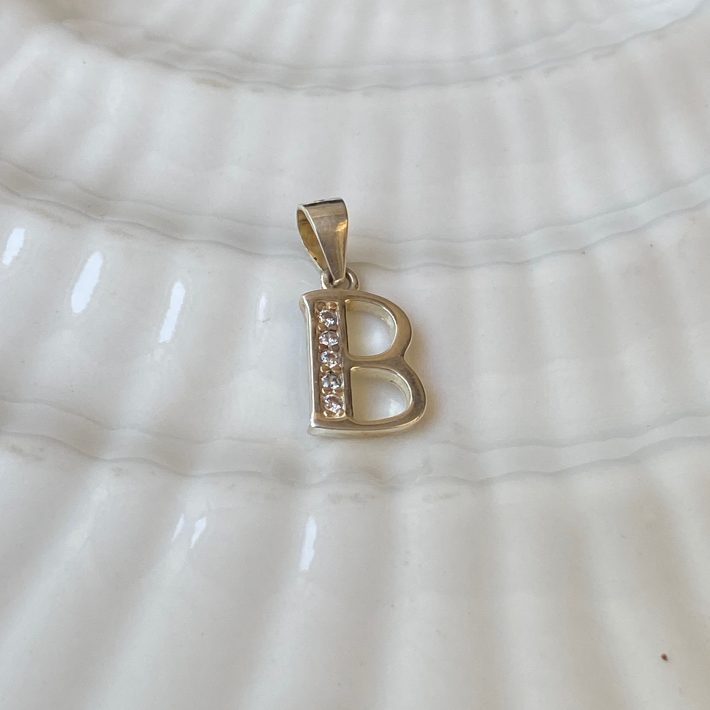 LETRA B MICROCIRCONES BLANCOS